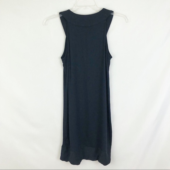 Banana Republic Black Shift Dress Ruffle Sz Small - Picture 3 of 7
